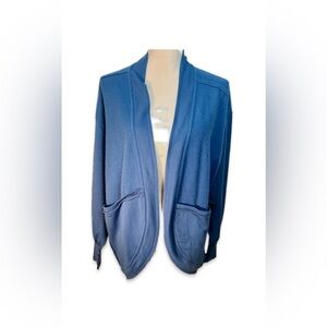 LuLa Roe NWT Blue Open-Front Fleece Jacket Women’s Size S Distressed